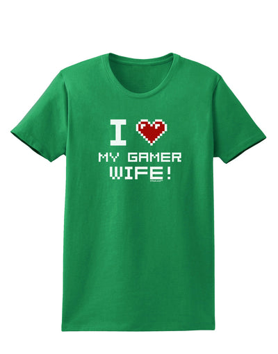 I Heart My Gamer Wife Womens Dark T-Shirt-TooLoud-Kelly-Green-X-Small-Davson Sales