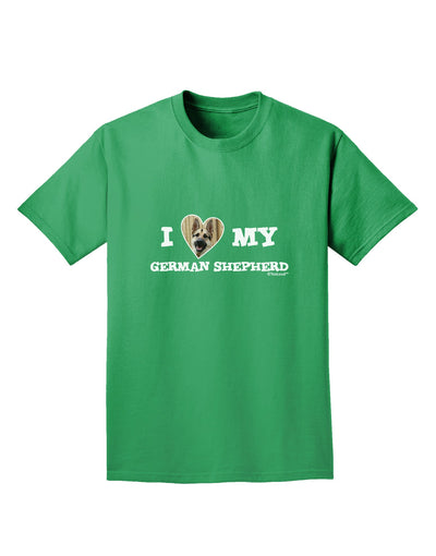 I Heart My German Shepherd Adult Dark T-Shirt-Mens T-Shirt-TooLoud-Kelly-Green-Small-Davson Sales