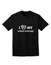 I Heart My German Shepherd Adult Dark T-Shirt-Mens T-Shirt-TooLoud-Black-Small-Davson Sales