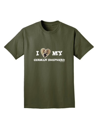 I Heart My German Shepherd Adult Dark T-Shirt-Mens T-Shirt-TooLoud-Military-Green-Small-Davson Sales