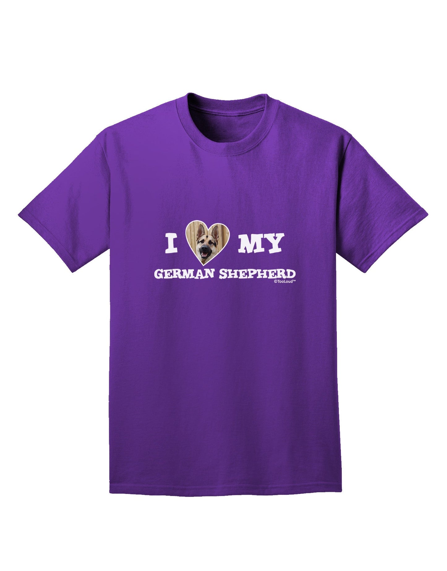 I Heart My German Shepherd Adult Dark T-Shirt-Mens T-Shirt-TooLoud-Purple-Small-Davson Sales