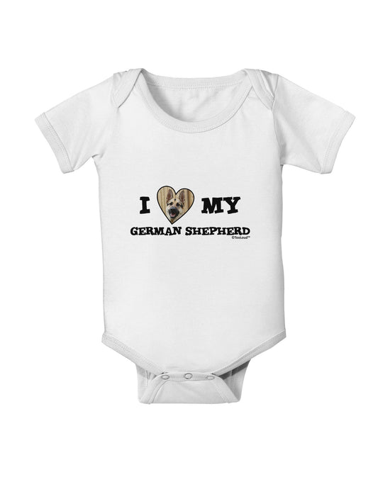 I Heart My German Shepherd Baby Romper Bodysuit-Baby Romper-TooLoud-White-06-Months-Davson Sales
