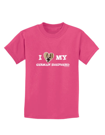 I Heart My German Shepherd Childrens Dark T-Shirt-Childrens T-Shirt-TooLoud-Sangria-X-Small-Davson Sales