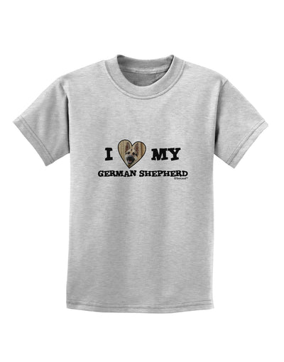 I Heart My German Shepherd Childrens T-Shirt-Childrens T-Shirt-TooLoud-AshGray-X-Small-Davson Sales