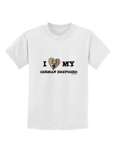 I Heart My German Shepherd Childrens T-Shirt-Childrens T-Shirt-TooLoud-White-X-Small-Davson Sales