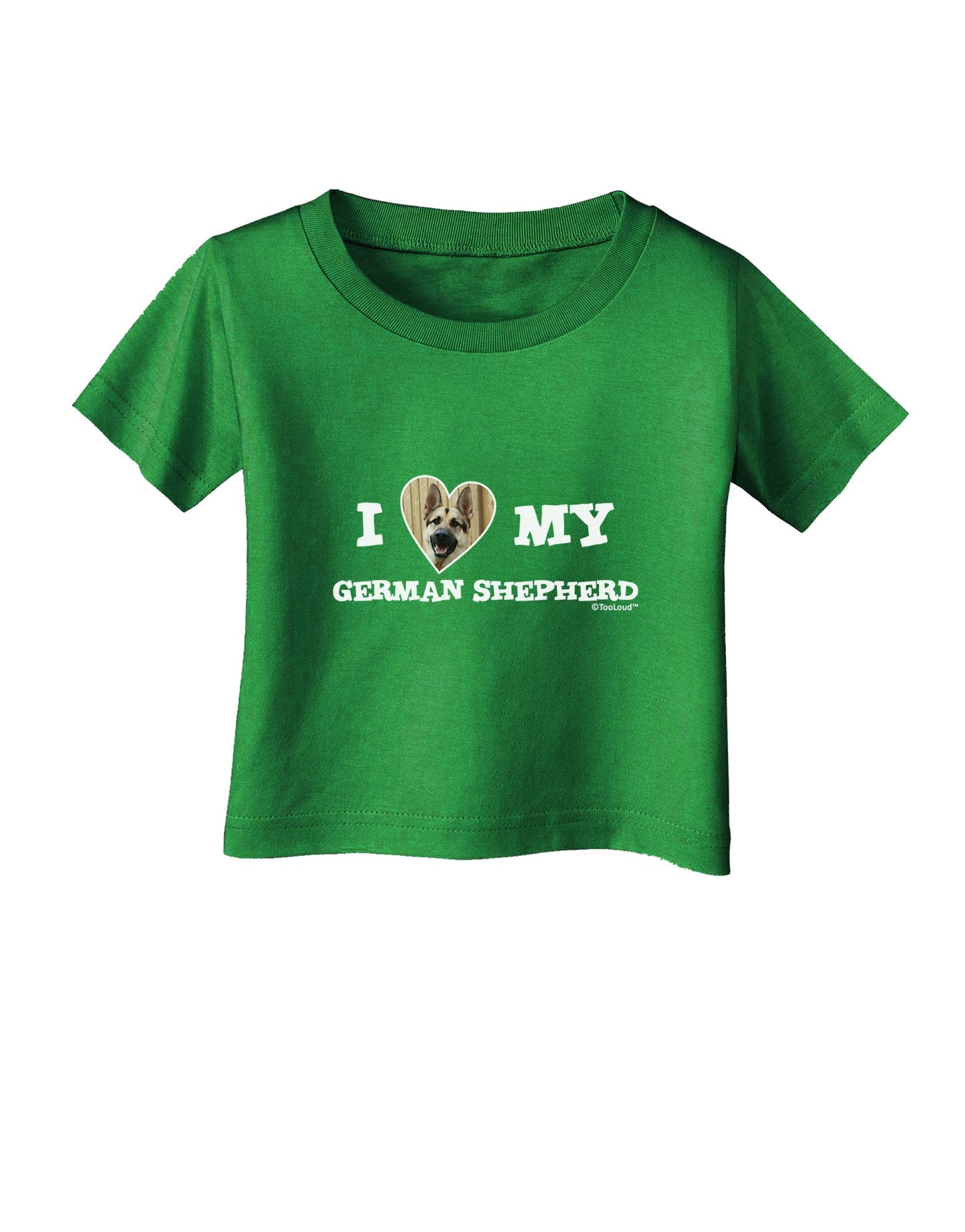 I Heart My German Shepherd Infant T-Shirt Dark-Infant T-Shirt-TooLoud-Clover-Green-06-Months-Davson Sales