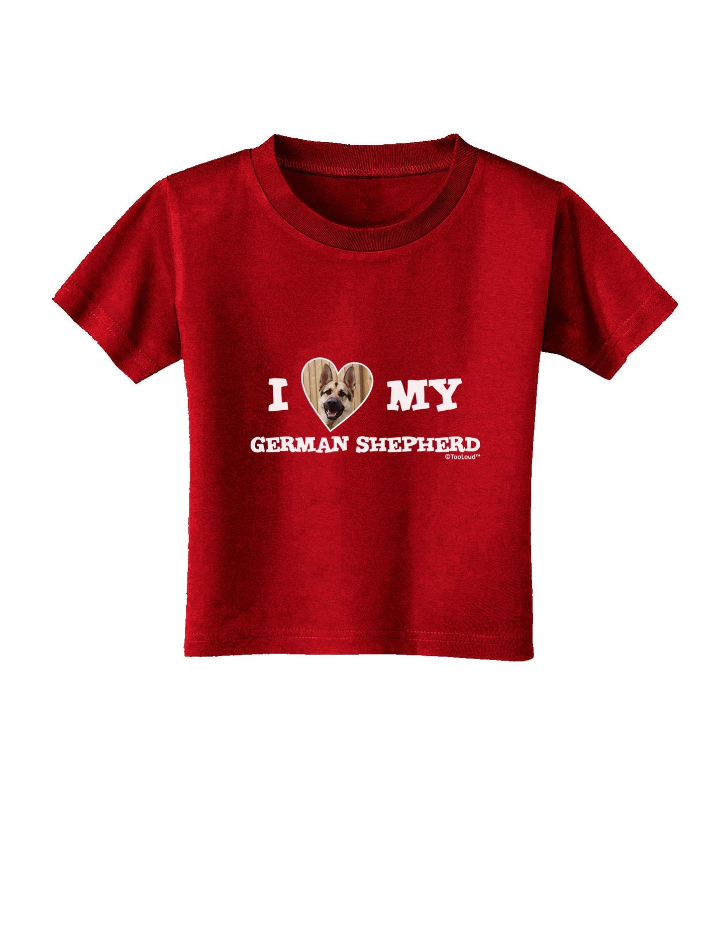 I Heart My German Shepherd Toddler T-Shirt Dark-Toddler T-Shirt-TooLoud-Red-2T-Davson Sales