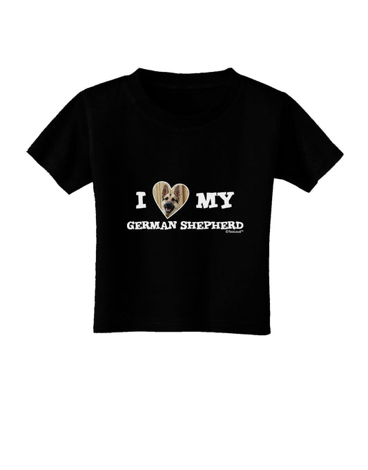 I Heart My German Shepherd Toddler T-Shirt Dark-Toddler T-Shirt-TooLoud-Black-2T-Davson Sales
