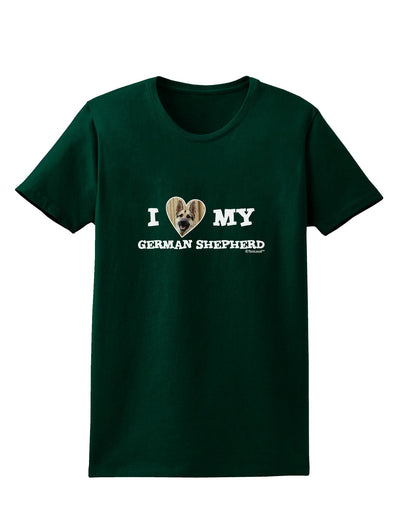 I Heart My German Shepherd Womens Dark T-Shirt-Womens T-Shirt-TooLoud-Forest-Green-Small-Davson Sales