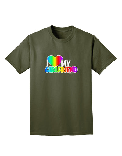 I Heart My Girlfriend - Rainbow Adult Dark T-Shirt-Mens T-Shirt-TooLoud-Military-Green-Small-Davson Sales