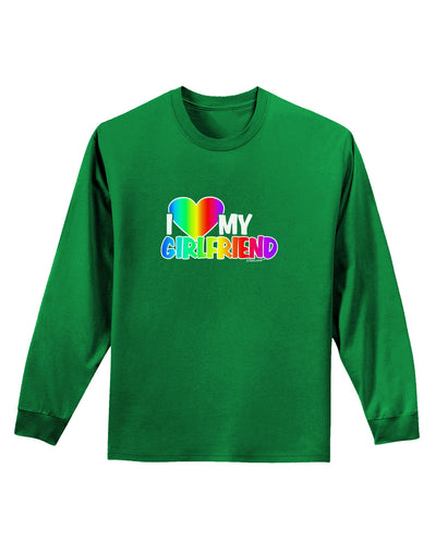 I Heart My Girlfriend - Rainbow Adult Long Sleeve Dark T-Shirt-TooLoud-Kelly-Green-Small-Davson Sales