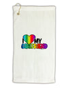 I Heart My Girlfriend - Rainbow Micro Terry Gromet Golf Towel 16 x 25 inch-Golf Towel-TooLoud-White-Davson Sales