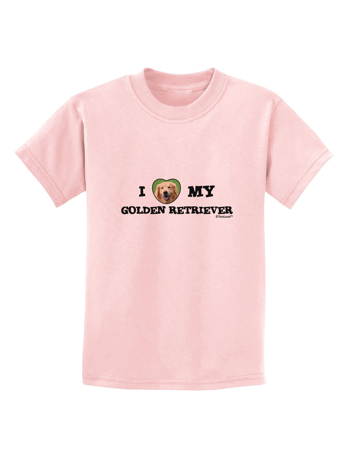 I Heart My Golden Retriever Childrens T-Shirt-Childrens T-Shirt-TooLoud-PalePink-X-Small-Davson Sales
