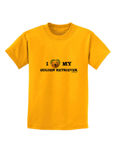 I Heart My Golden Retriever Childrens T-Shirt-Childrens T-Shirt-TooLoud-Gold-X-Small-Davson Sales