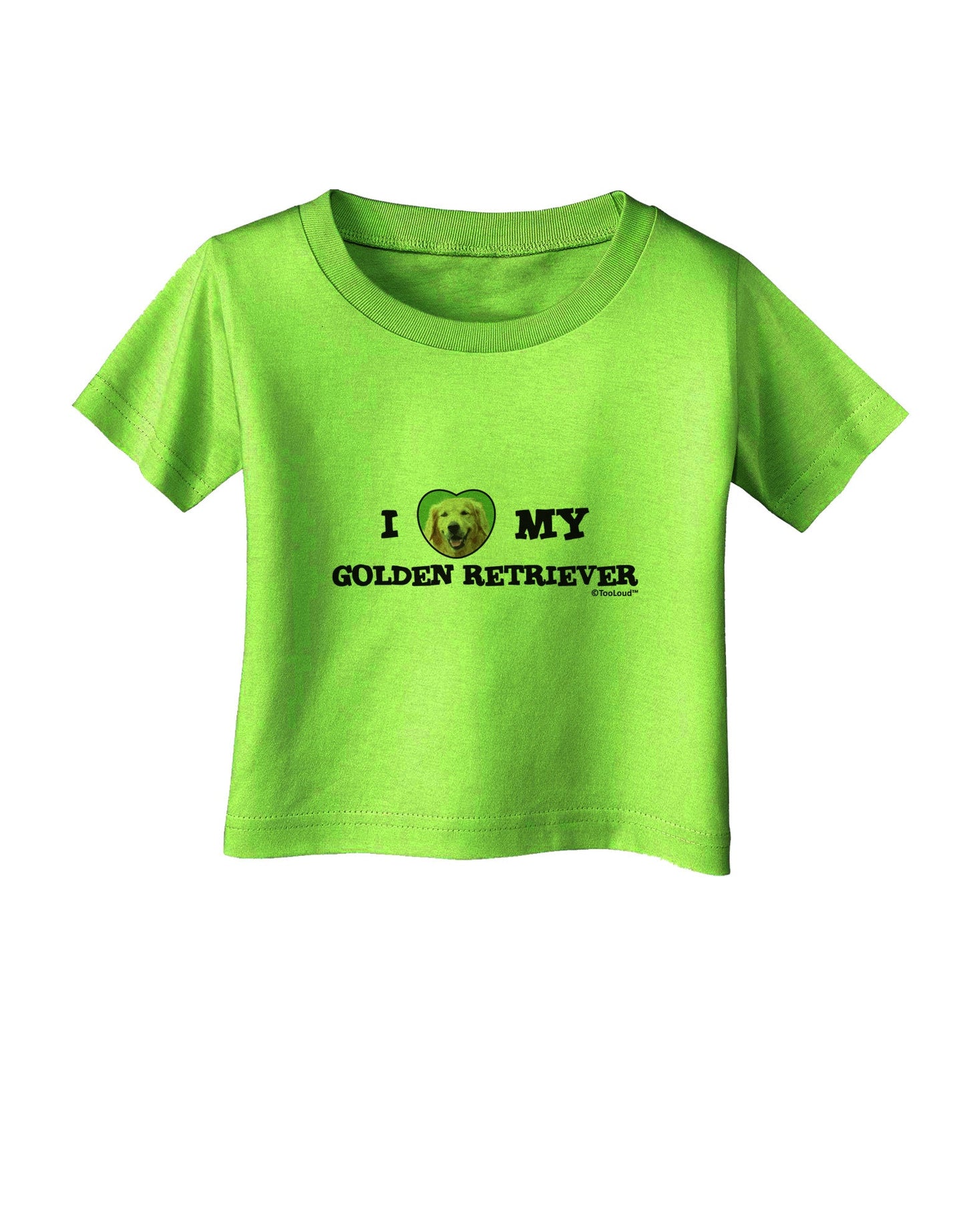 I Heart My Golden Retriever Infant T-Shirt-Infant T-Shirt-TooLoud-Lime-Green-06-Months-Davson Sales