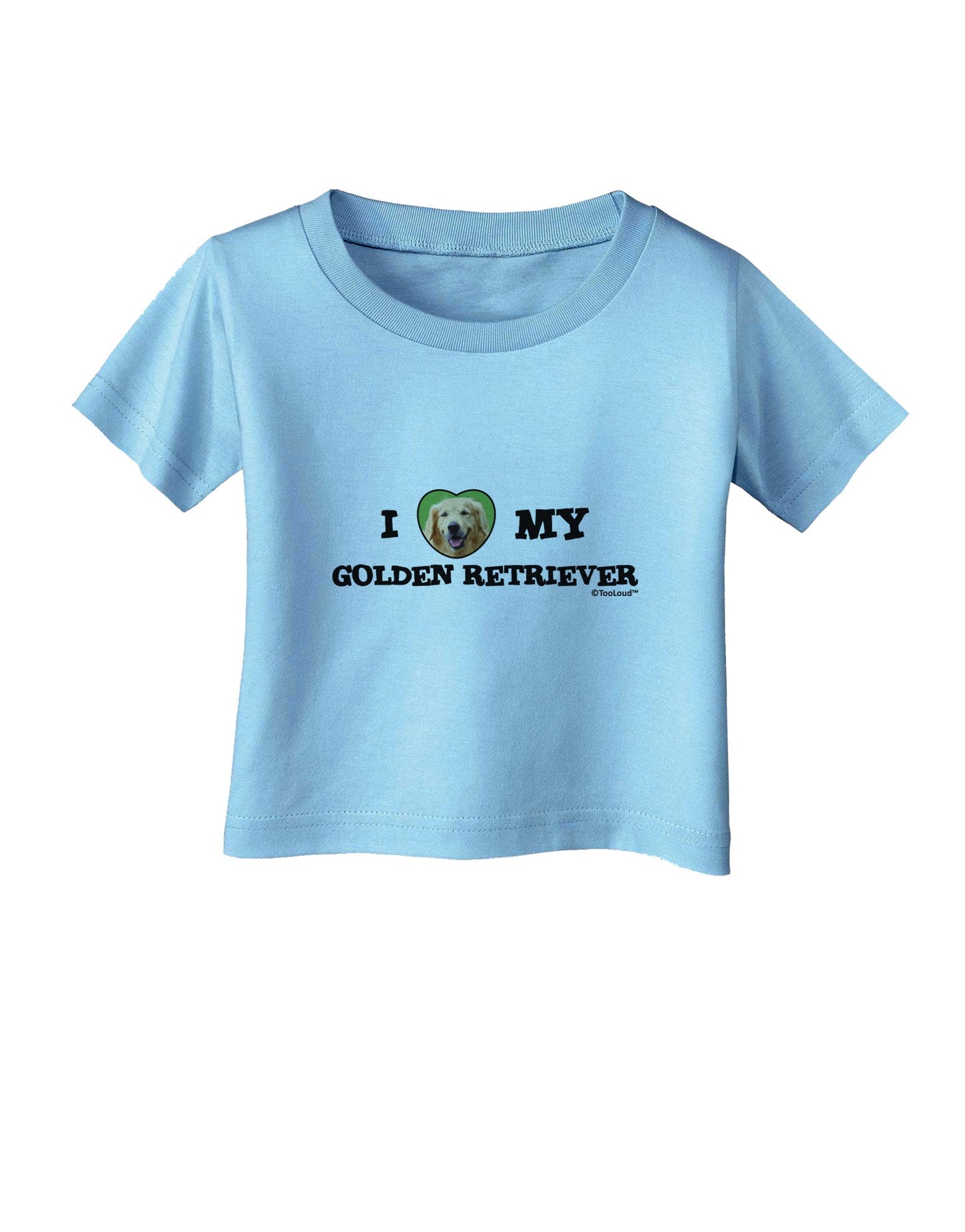 I Heart My Golden Retriever Infant T-Shirt-Infant T-Shirt-TooLoud-Aquatic-Blue-06-Months-Davson Sales