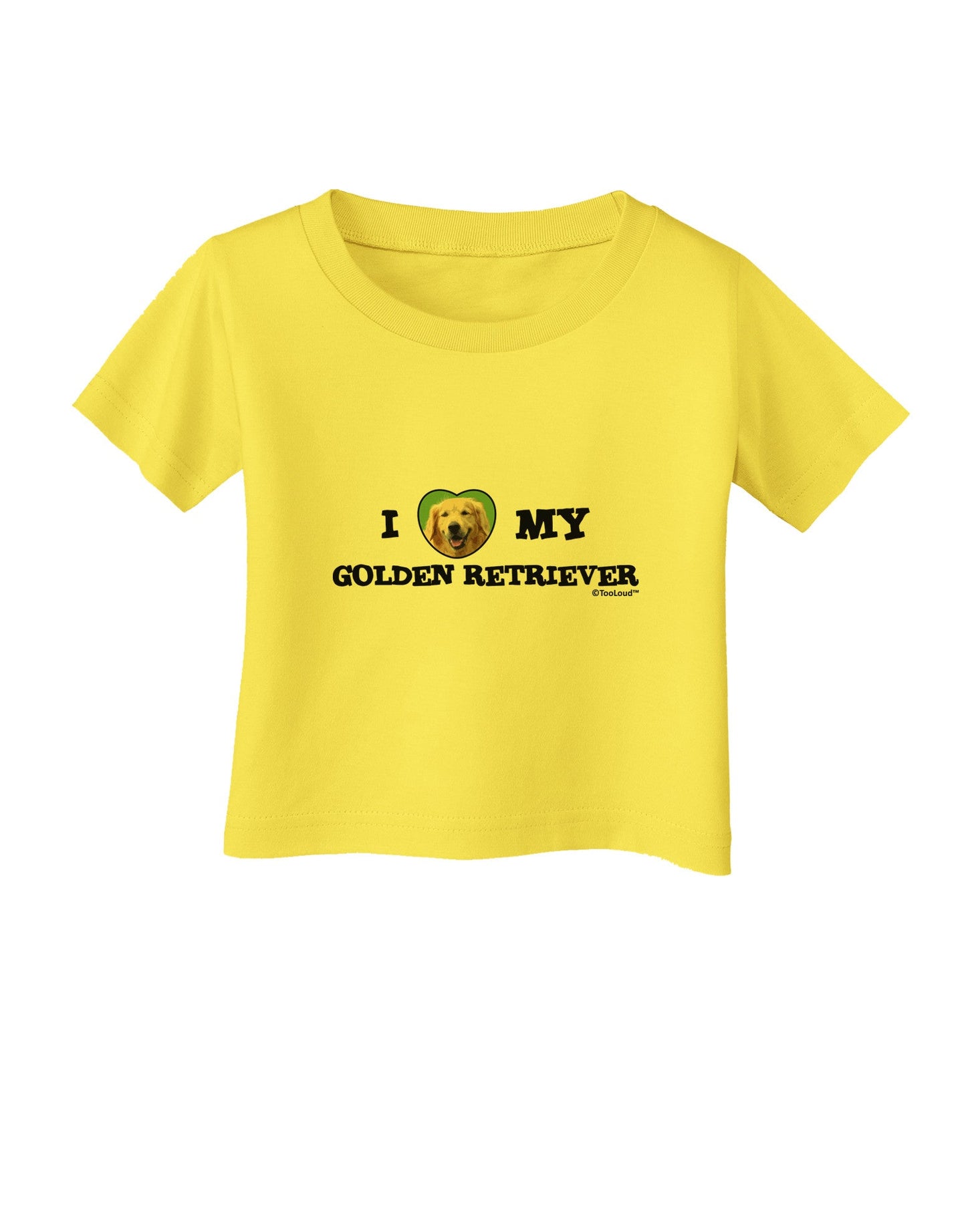 I Heart My Golden Retriever Infant T-Shirt-Infant T-Shirt-TooLoud-Yellow-06-Months-Davson Sales