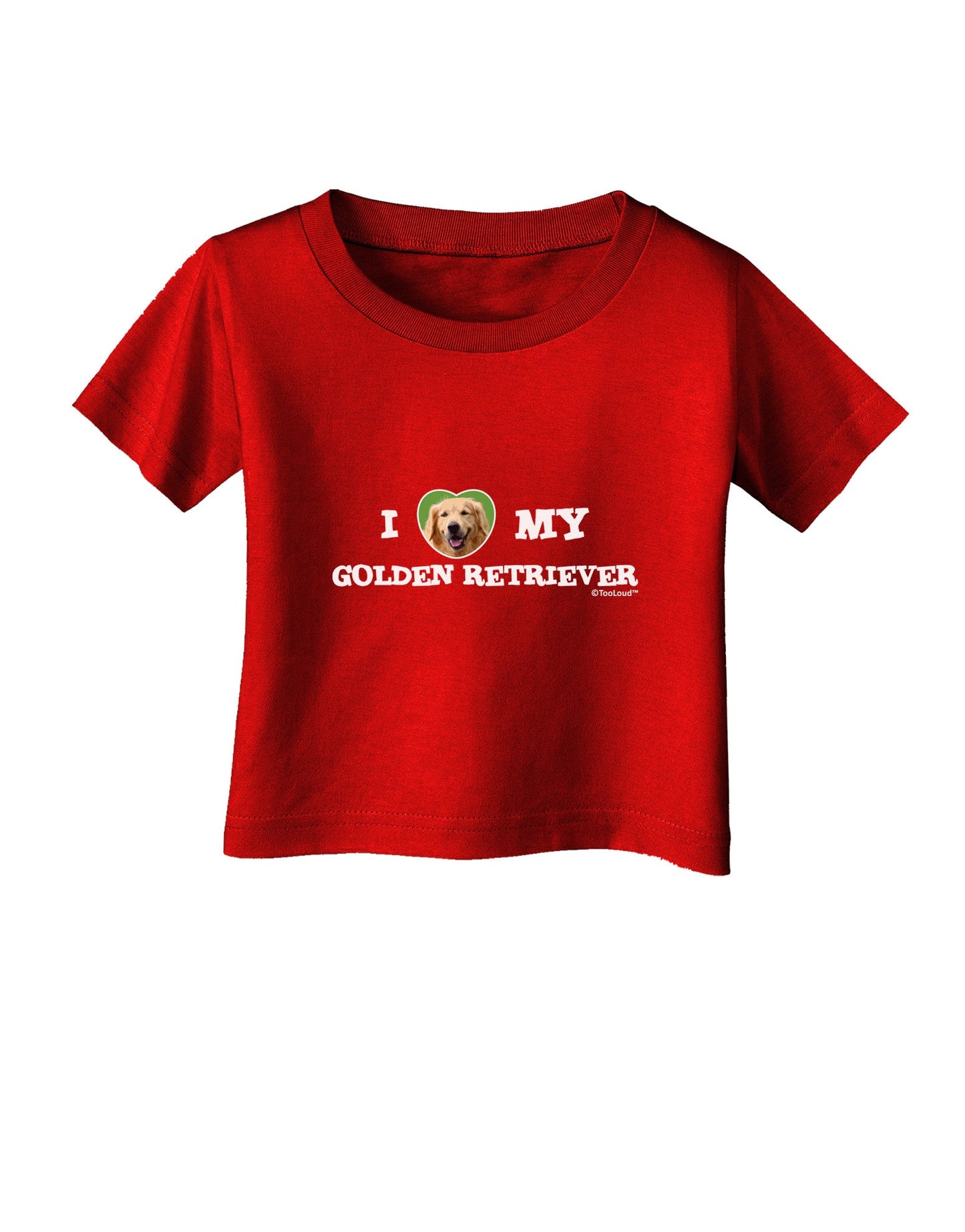 I Heart My Golden Retriever Infant T-Shirt Dark-Infant T-Shirt-TooLoud-Red-06-Months-Davson Sales