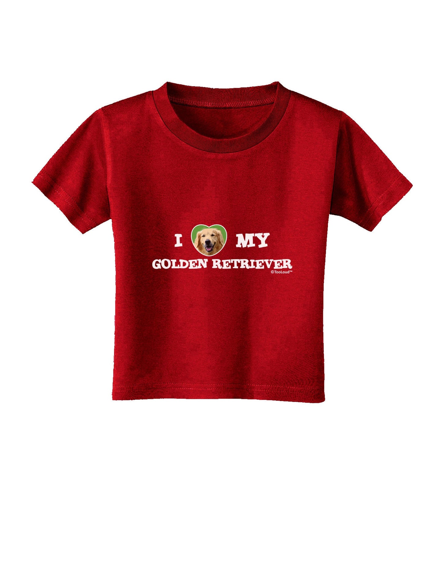 I Heart My Golden Retriever Toddler T-Shirt Dark-Toddler T-Shirt-TooLoud-Red-2T-Davson Sales