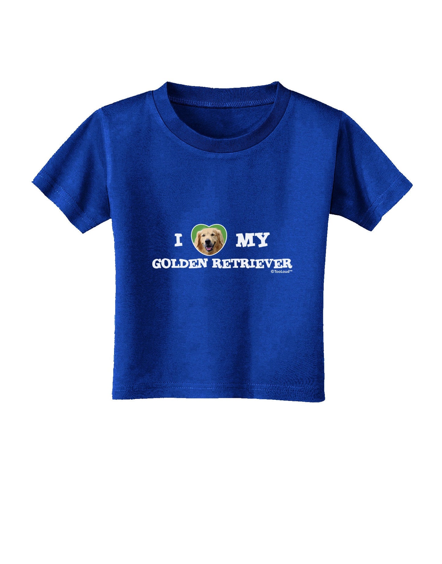 I Heart My Golden Retriever Toddler T-Shirt Dark-Toddler T-Shirt-TooLoud-Royal-Blue-2T-Davson Sales