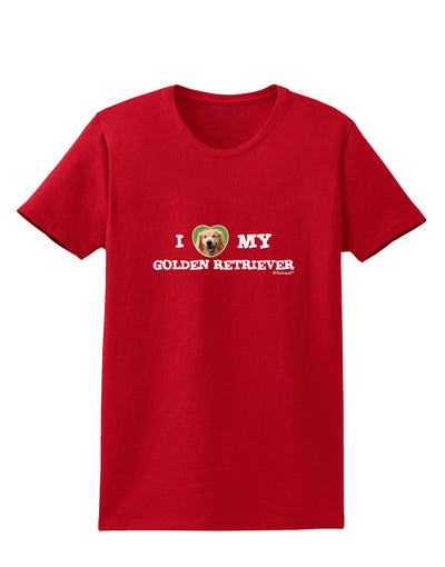 I Heart My Golden Retriever Womens Dark T-Shirt-Womens T-Shirt-TooLoud-Red-X-Small-Davson Sales