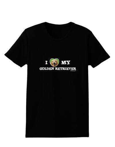 I Heart My Golden Retriever Womens Dark T-Shirt-Womens T-Shirt-TooLoud-Black-X-Small-Davson Sales