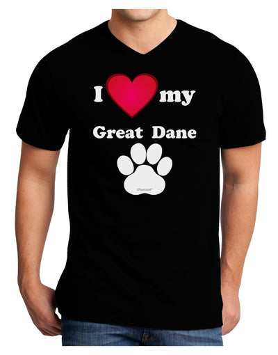 I Heart My Great Dane Adult Dark V-Neck T-Shirt by TooLoud-TooLoud-Black-Small-Davson Sales