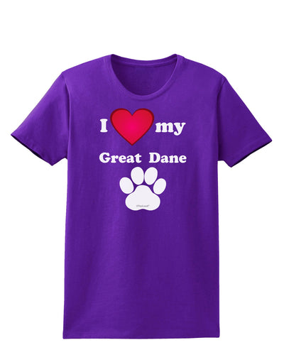 I Heart My Great Dane Womens Dark T-Shirt by TooLoud-TooLoud-Purple-X-Small-Davson Sales