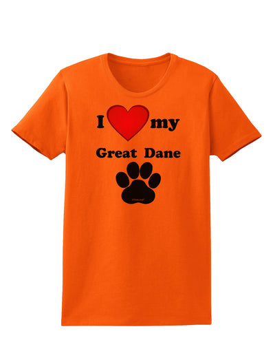 I Heart My Great Dane Womens T-Shirt by TooLoud-TooLoud-Orange-X-Small-Davson Sales