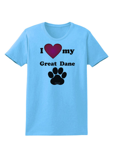 I Heart My Great Dane Womens T-Shirt by TooLoud-TooLoud-Aquatic-Blue-X-Small-Davson Sales