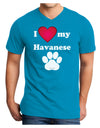 I Heart My Havanese Adult Dark V-Neck T-Shirt by TooLoud-TooLoud-Turquoise-Small-Davson Sales