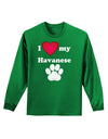 I Heart My Havanese Adult Long Sleeve Dark T-Shirt by TooLoud-TooLoud-Kelly-Green-Small-Davson Sales