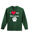 I Heart My Havanese Adult Long Sleeve Dark T-Shirt by TooLoud-TooLoud-Dark-Green-Small-Davson Sales