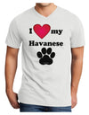 I Heart My Havanese Adult V-Neck T-shirt by TooLoud-Mens V-Neck T-Shirt-TooLoud-White-Small-Davson Sales