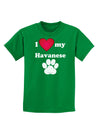 I Heart My Havanese Childrens Dark T-Shirt by TooLoud-Childrens T-Shirt-TooLoud-Kelly-Green-X-Small-Davson Sales