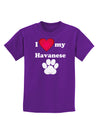 I Heart My Havanese Childrens Dark T-Shirt by TooLoud-Childrens T-Shirt-TooLoud-Purple-X-Small-Davson Sales