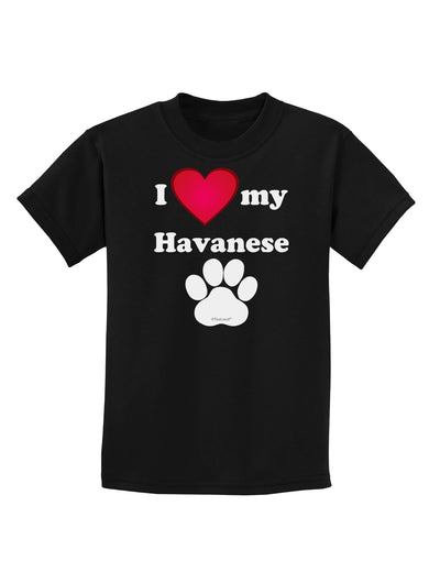 I Heart My Havanese Childrens Dark T-Shirt by TooLoud-Childrens T-Shirt-TooLoud-Black-X-Small-Davson Sales