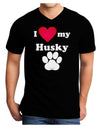 I Heart My Husky Adult Dark V-Neck T-Shirt by TooLoud-TooLoud-Black-Small-Davson Sales