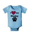 I Heart My Husky Baby Romper Bodysuit by TooLoud-TooLoud-LightBlue-06-Months-Davson Sales