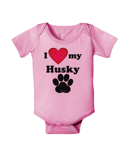 I Heart My Husky Baby Romper Bodysuit by TooLoud-TooLoud-Pink-06-Months-Davson Sales