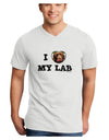 I Heart My Lab Adult V-Neck T-shirt-Mens V-Neck T-Shirt-TooLoud-White-Small-Davson Sales