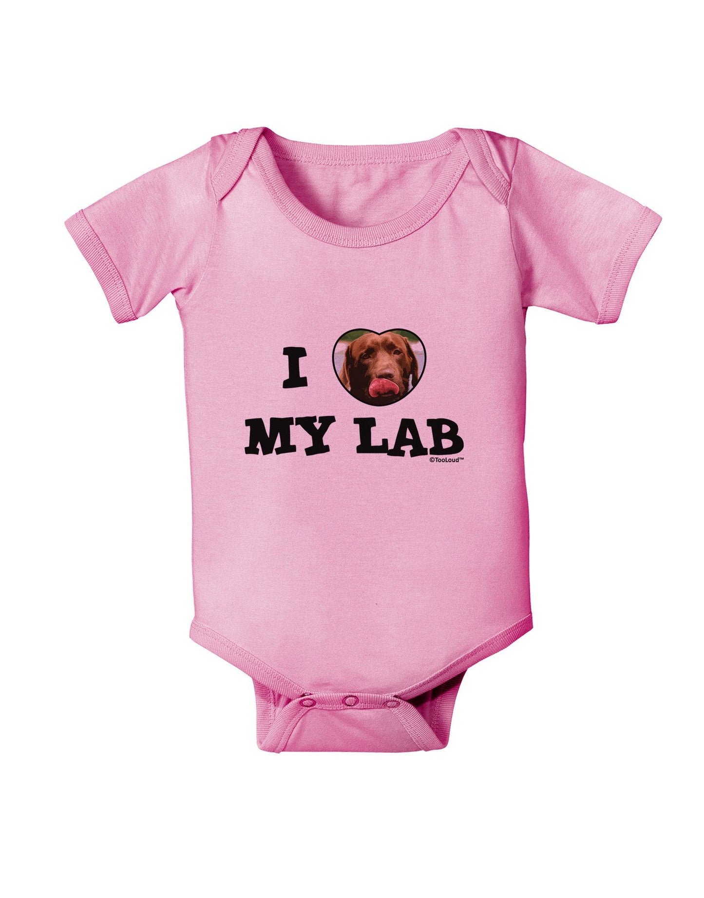 I Heart My Lab Baby Romper Bodysuit-Baby Romper-TooLoud-Light-Pink-06-Months-Davson Sales