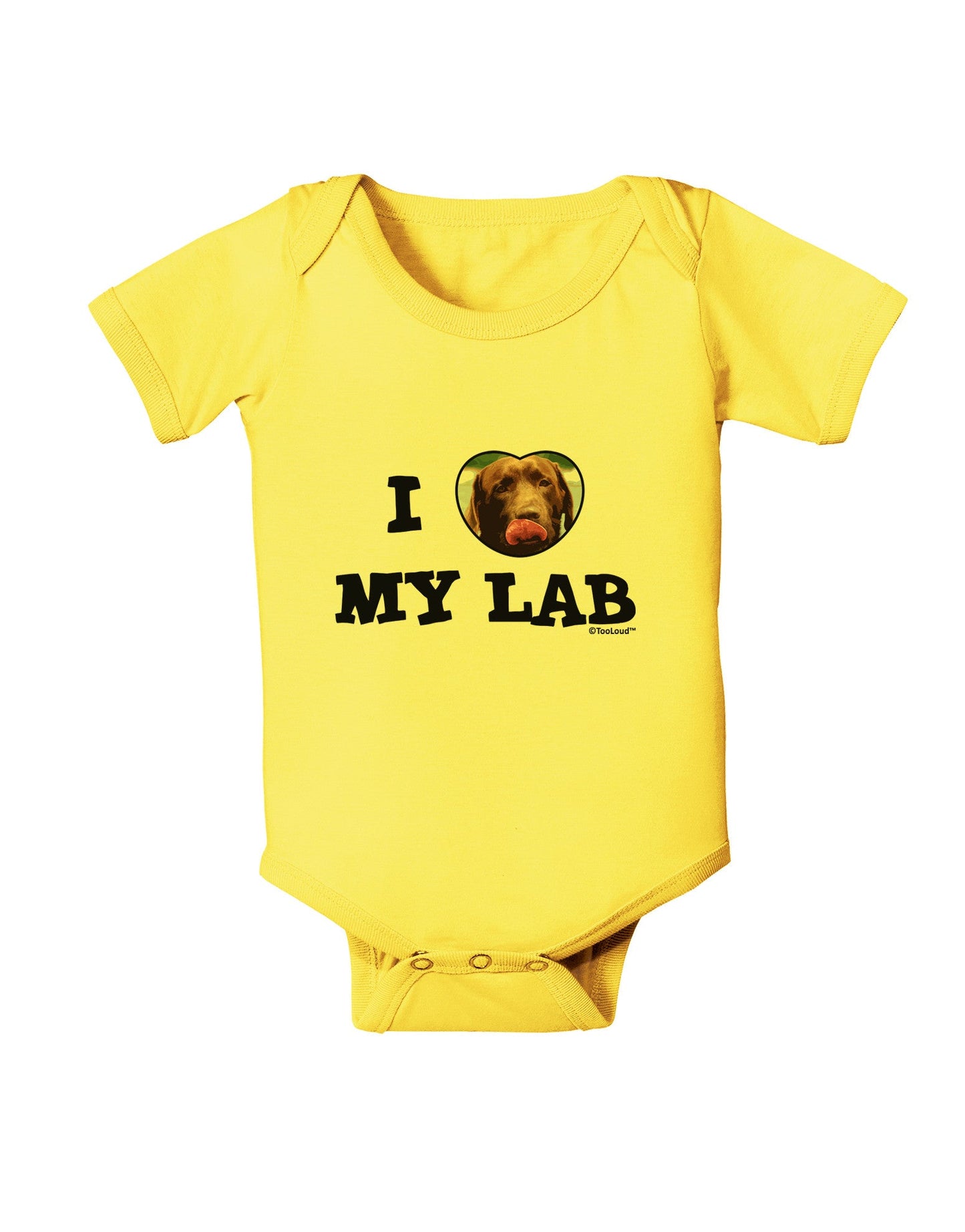 I Heart My Lab Baby Romper Bodysuit-Baby Romper-TooLoud-Yellow-06-Months-Davson Sales