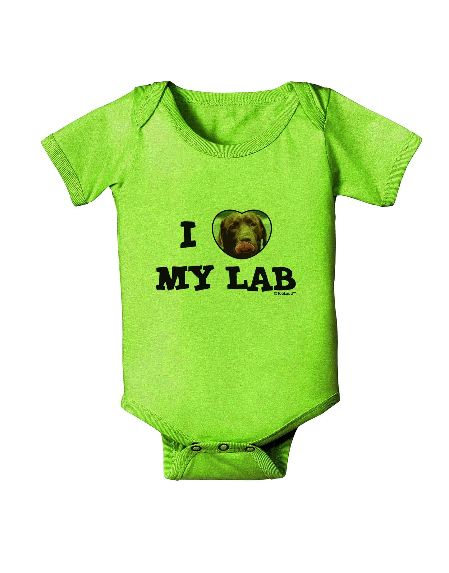 I Heart My Lab Baby Romper Bodysuit-Baby Romper-TooLoud-Lime-Green-06-Months-Davson Sales