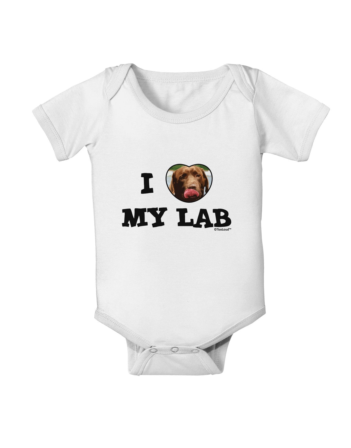 I Heart My Lab Baby Romper Bodysuit-Baby Romper-TooLoud-White-06-Months-Davson Sales