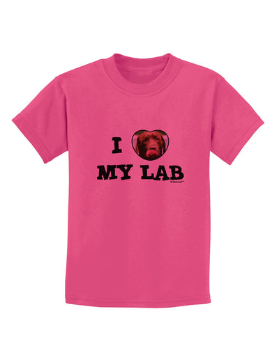 I Heart My Lab Childrens T-Shirt-Childrens T-Shirt-TooLoud-Sangria-X-Small-Davson Sales