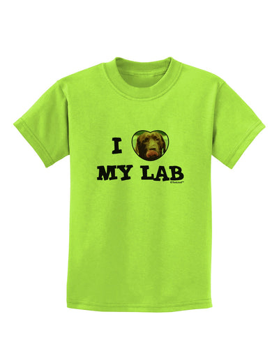 I Heart My Lab Childrens T-Shirt-Childrens T-Shirt-TooLoud-Lime-Green-X-Small-Davson Sales