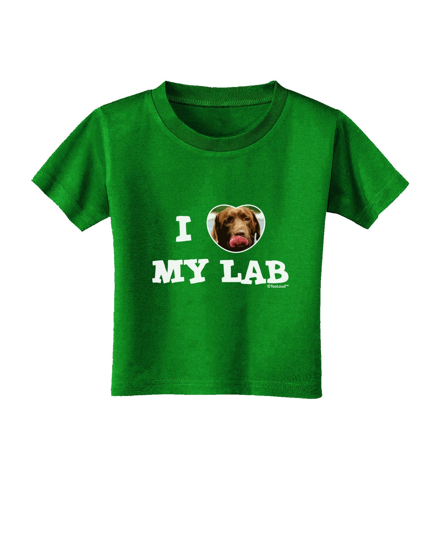 I Heart My Lab Toddler T-Shirt Dark-Toddler T-Shirt-TooLoud-Clover-Green-2T-Davson Sales