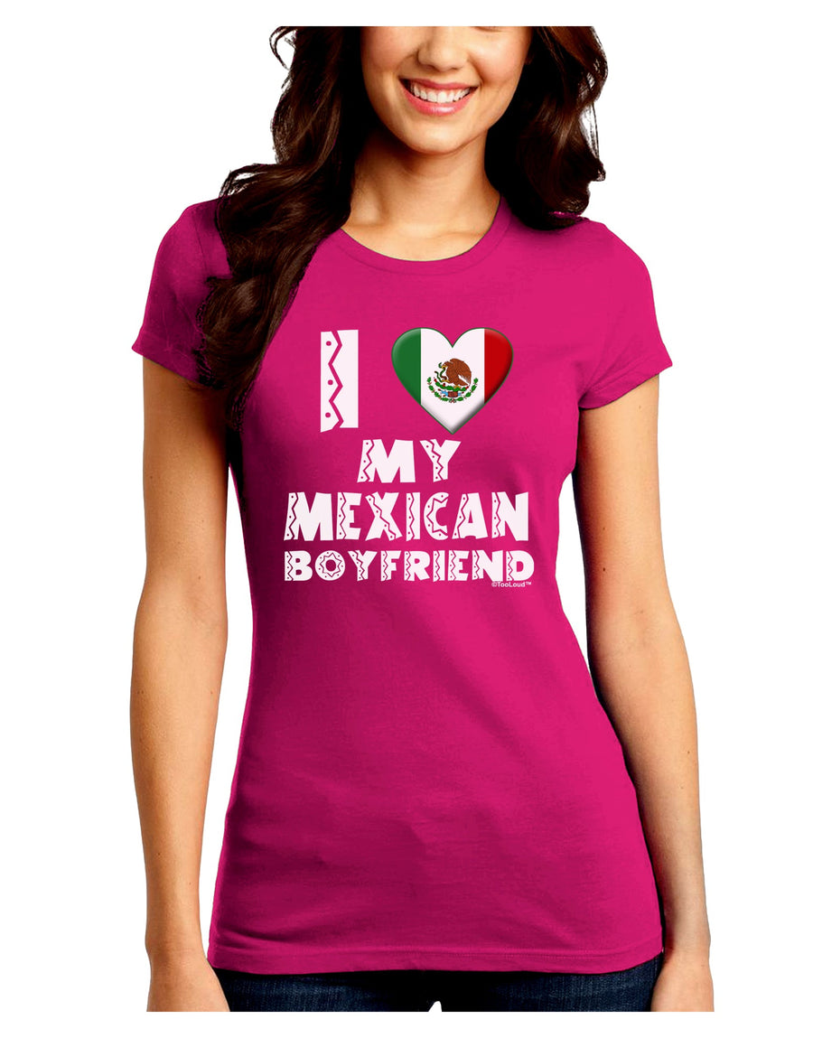 I Heart My Mexican Boyfriend Juniors Crew Dark T-Shirt by TooLoud-T-Shirts Juniors Tops-TooLoud-Black-Juniors Fitted Small-Davson Sales