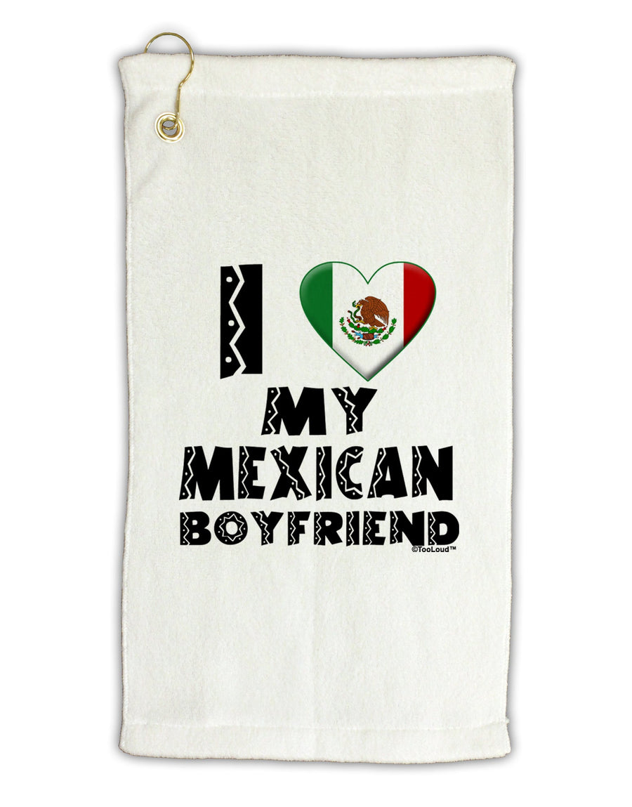 I Heart My Mexican Boyfriend Micro Terry Gromet Golf Towel 16 x 25 inch by TooLoud-Golf Towel-TooLoud-White-Davson Sales